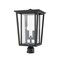 Z-Lite Seoul 2 Light Outdoor Post Mount Fixture, Black & Clear 571PHBR-BK - alternate 5